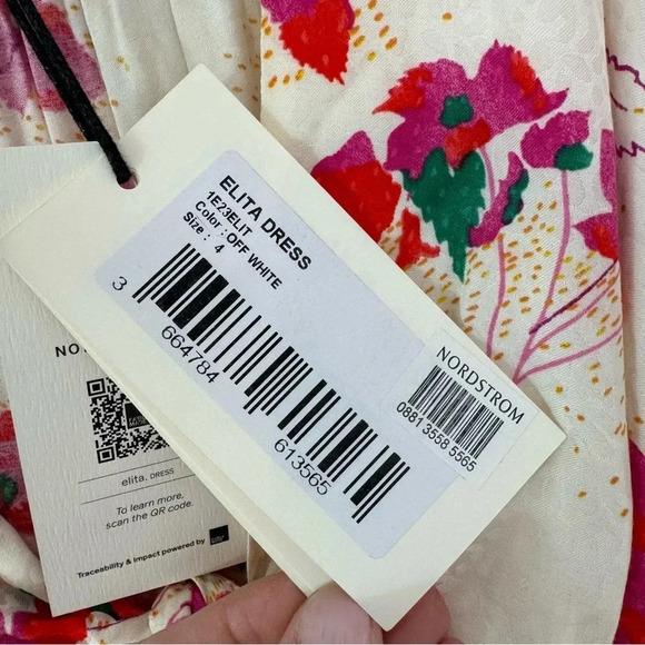 Ba&sh Floral Jacquard Tie Front Cut Out Elita Mini Dress Cream Size 10 NWT - Picture 8 of 13